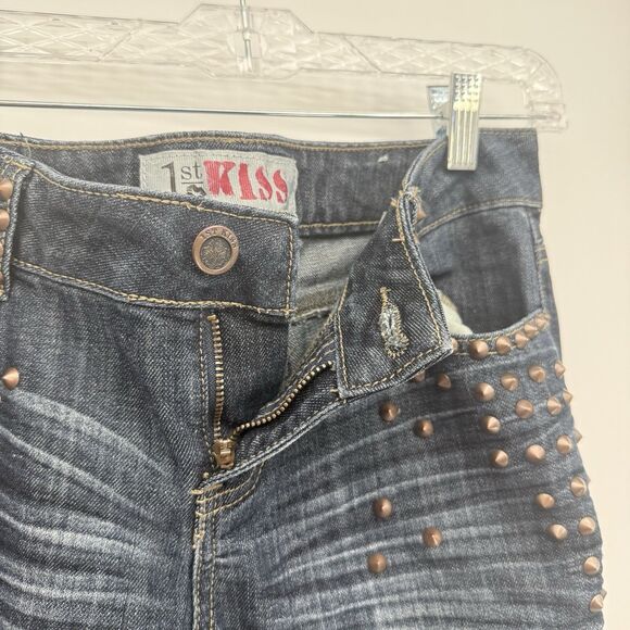1st Kiss Juniors Y2k Dark Wash Mid Rise Skinny Ankle Jeans Size 9 - Picture 7 of 10